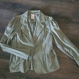 Women's Green Eyelet Blazer-6